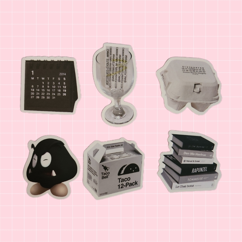 Black and White Stickers Set